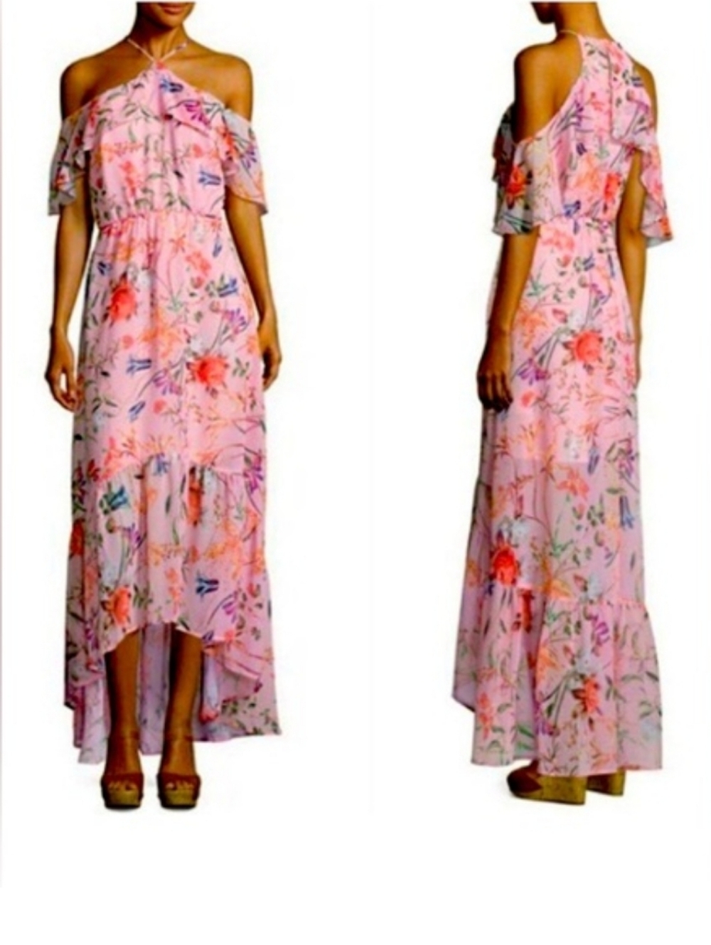 Belle Sky Floral Dress NWT Sz L Pink